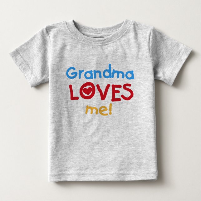 T-shirt Pour Bébé Grand-mère m'aime (Devant)