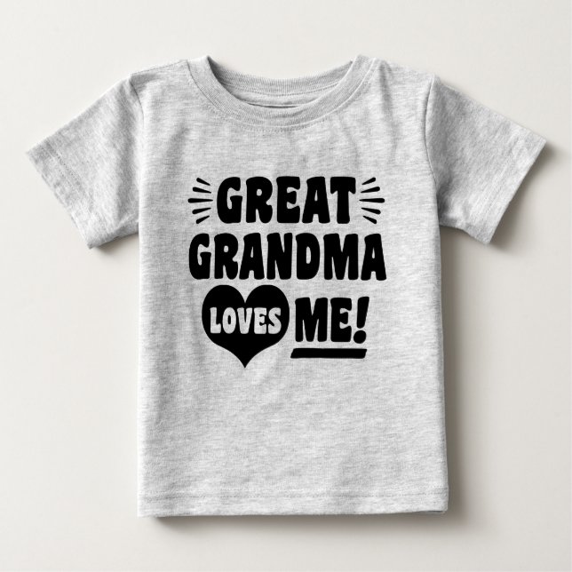 T-shirt Pour Bébé Grand-mère m'aime (Devant)