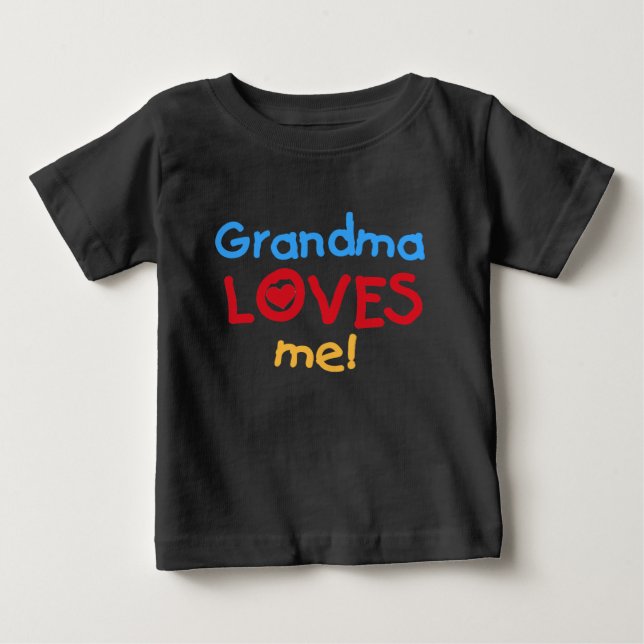 T-shirt Pour Bébé Grand-mère m'aime (Devant)