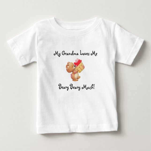 T-shirt Pour Bébé Grand-Mère M'Aime Chemise Enfant (Devant)