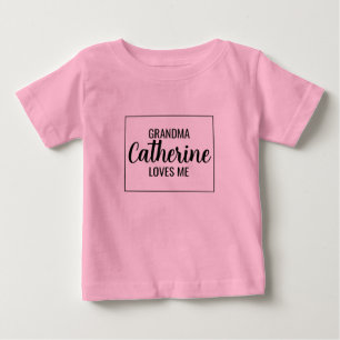 T-shirt Pour Bébé Grand-mère personnalisée m'aime petit-enfant