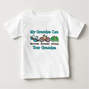 T-shirt Pour Bébé Grand-pa Outswim Outbike Outrun Triathlon Baby T-s