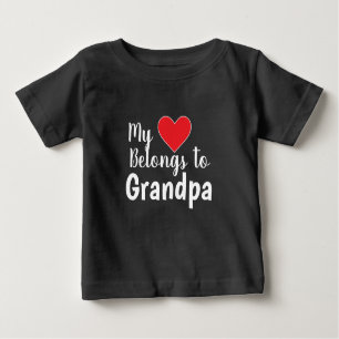 T-shirt Pour Bébé Grand-parent mignon Mon coeur vous appartient