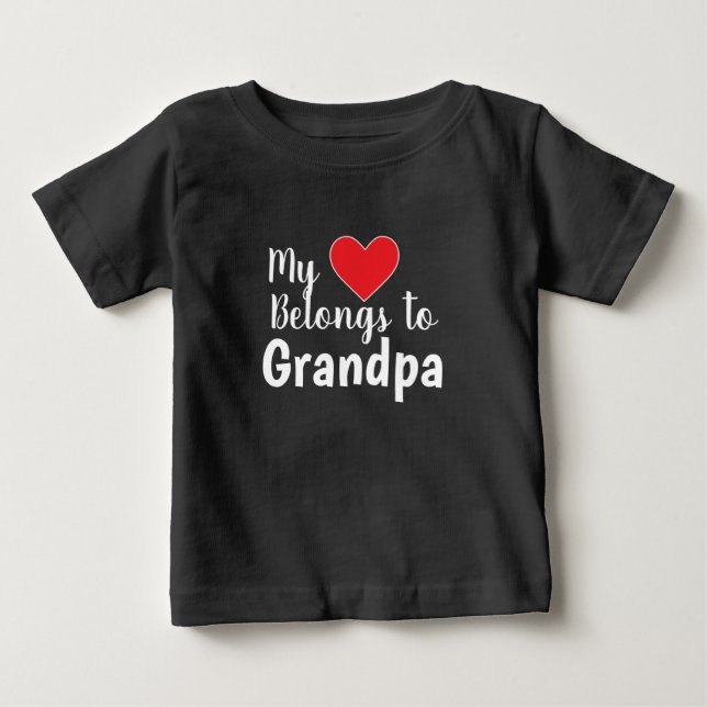 T-shirt Pour Bébé Grand-parent mignon Mon coeur vous appartient (Devant)