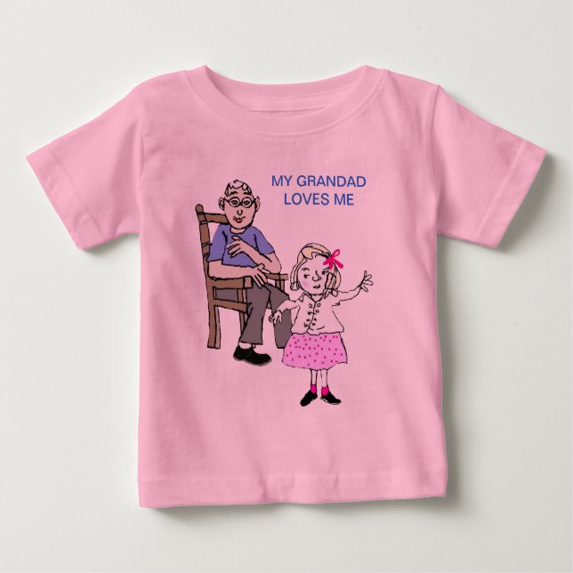 T-shirt Pour Bébé Grand-père m'aime (Devant)
