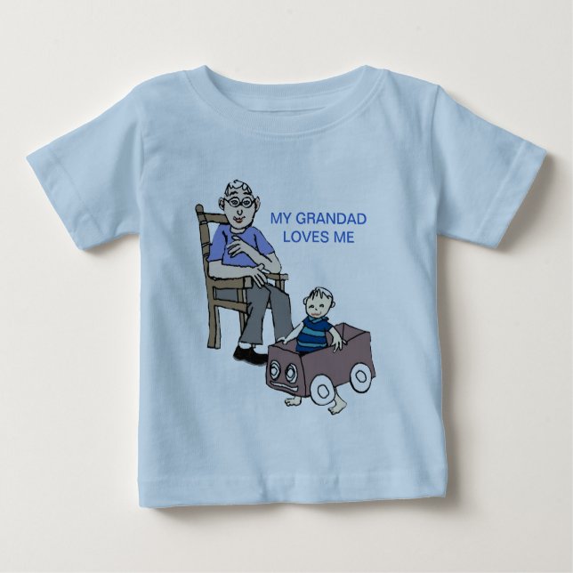 T-shirt Pour Bébé Grand-père m'aime (Devant)