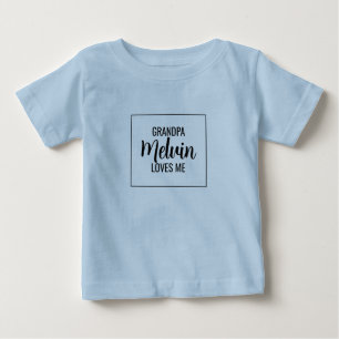 T-shirt Pour Bébé Grand-Père Personnalisé M'Aime Grand-Enfant