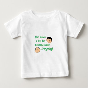 T-shirt Pour Bébé Grand-Père Sait Tout