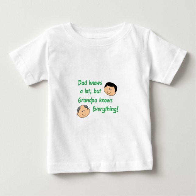 T-shirt Pour Bébé Grand-Père Sait Tout (Devant)