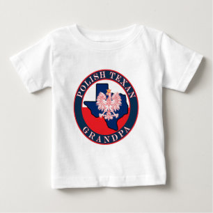 T-shirt Pour Bébé Grand-père texan polonais rond