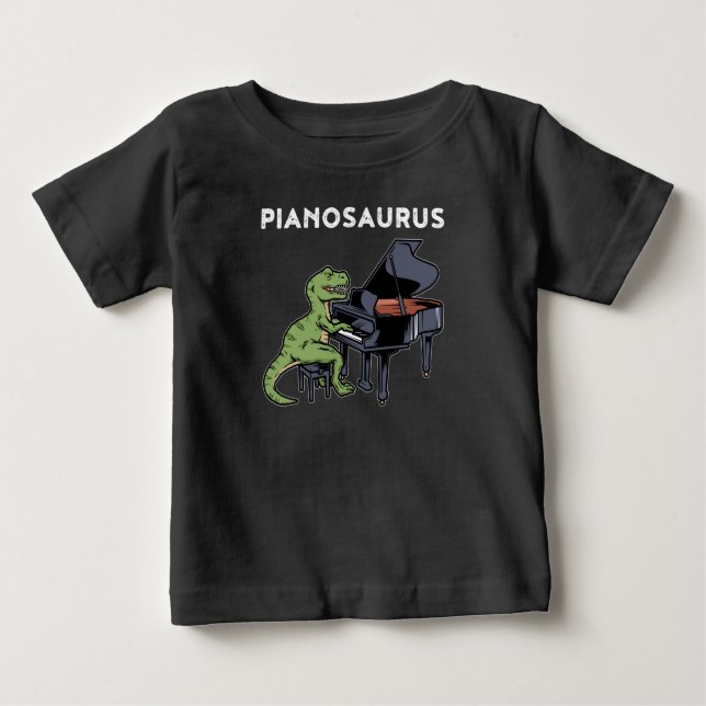 T-shirt Pour Bébé Grand Piano Cadeau Enfants Pianiste Dinosaur Musiq (Devant)