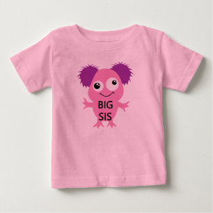 T-shirt Pour Bébé Grand Soeur Rose Monster