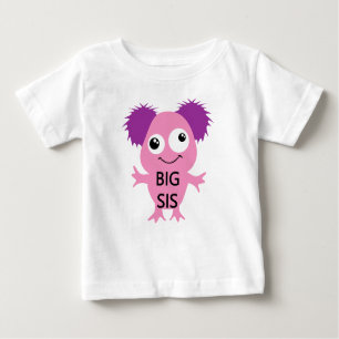 T-shirt Pour Bébé Grand Soeur Rose Monster
