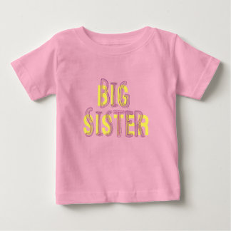 T-shirt Pour Bébé Grand texte rose soeur avec motif