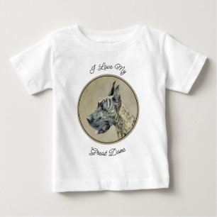 T-shirt Pour Bébé Grande Danse (Brindle) Peinture - Art Chien origin