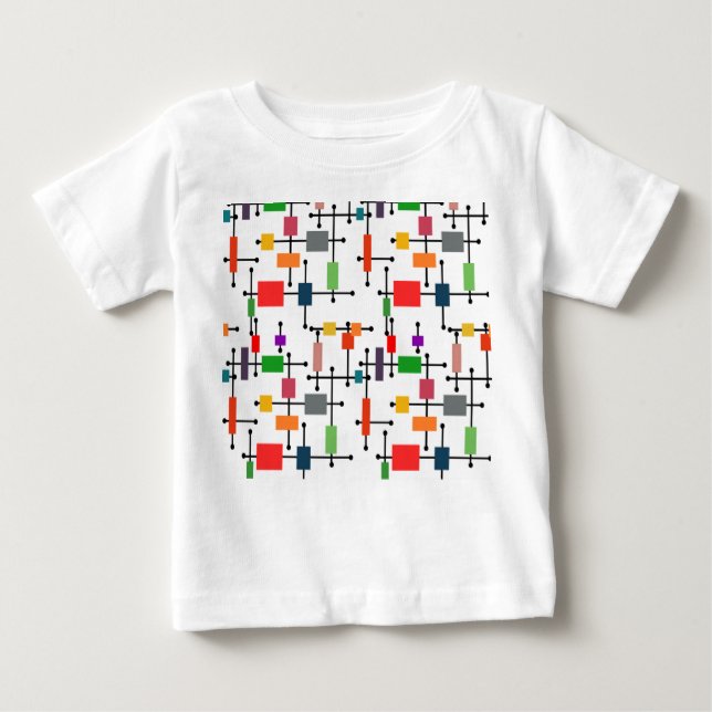 T-shirt Pour Bébé Grande grille moderne du milieu du siècle (Devant)