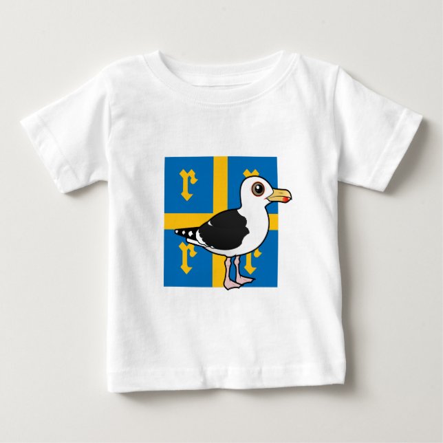 T-shirt Pour Bébé Grande Mouette noire de Rauma Finlande (Devant)