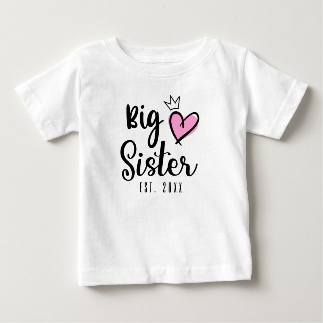 T-shirt Pour Bébé Grande sœur 2021, révélation de grossesse (Devant)