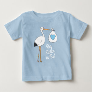 T-shirt Pour Bébé Grande Soeur Blue Boy Stork