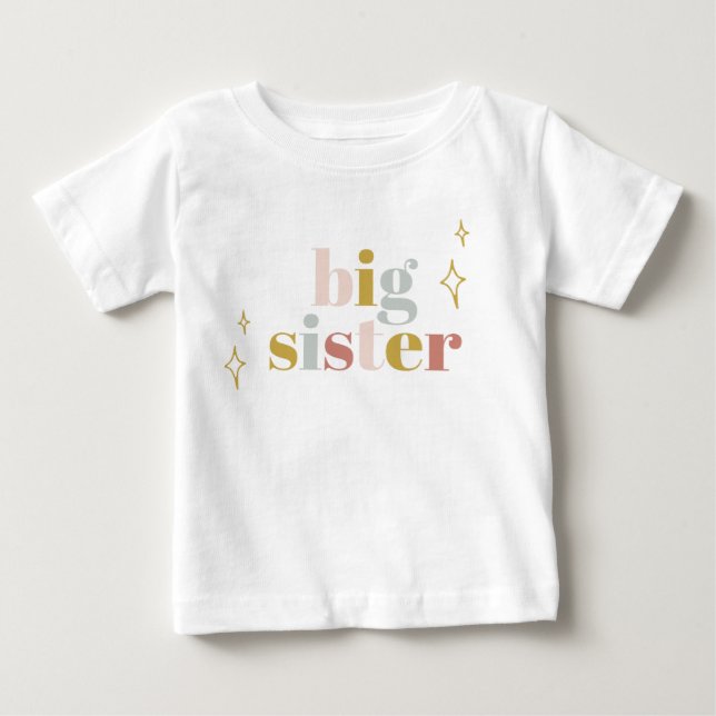 T-shirt Pour Bébé Grande Soeur Boho Chemise arc-en-ciel (Devant)
