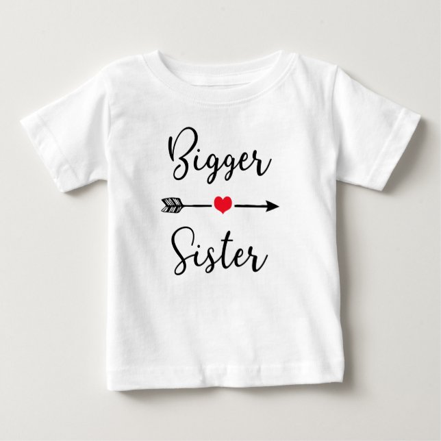 T-shirt Pour Bébé Grande Soeur ~ Conception Soeurs (Devant)