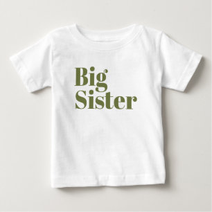 T-shirt Pour Bébé Grande soeur Famille de frères jumelés à l'olive