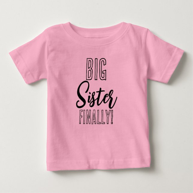 T-shirt Pour Bébé Grande Soeur FINALEMENT Matching (Devant)