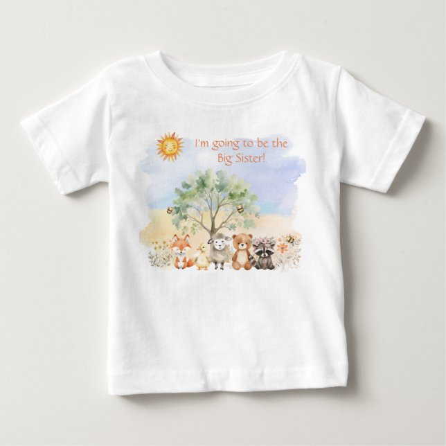 T-shirt Pour Bébé Grande Sœur, Grand Frère - Chemise de la faune de  (Devant)