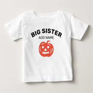 T-shirt Pour Bébé Grande Soeur Happy Halloween Citrouille Personnali