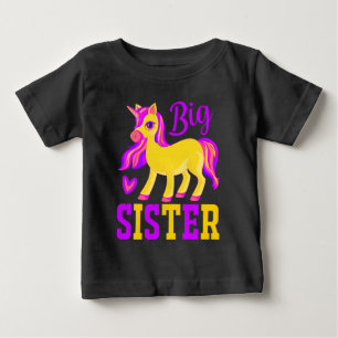T-shirt Pour Bébé Grande soeur licorne magique