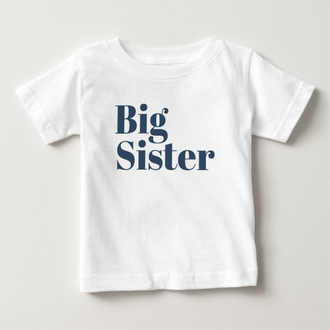 T-shirt Pour Bébé Grande soeur | Marine Matching Famille de frères (Devant)