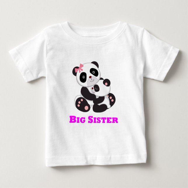 T-shirt Pour Bébé Grande soeur Panda (Devant)