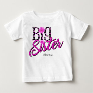 T-shirt Pour Bébé Grande soeur Pois rose