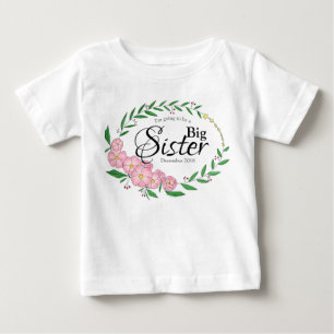 T-shirt Pour Bébé Grande Soeur pour être une couronne de fleurs