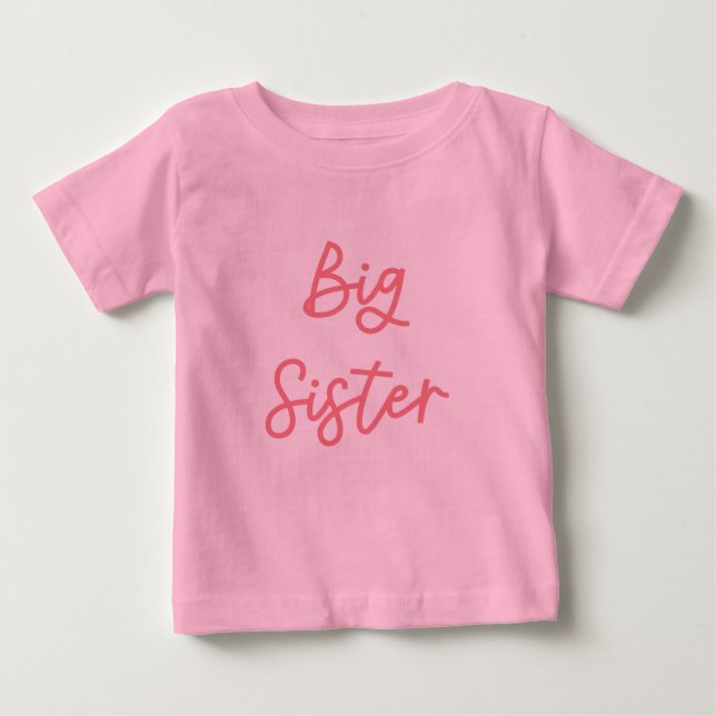 T-shirt Pour Bébé Grande Soeur rose (Devant)