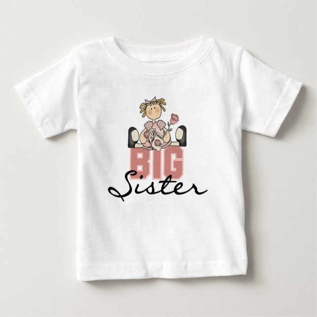 T-shirt Pour Bébé Grande soeur rose (Devant)