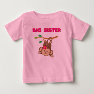 T-shirt Pour Bébé Grande Sœur Singe