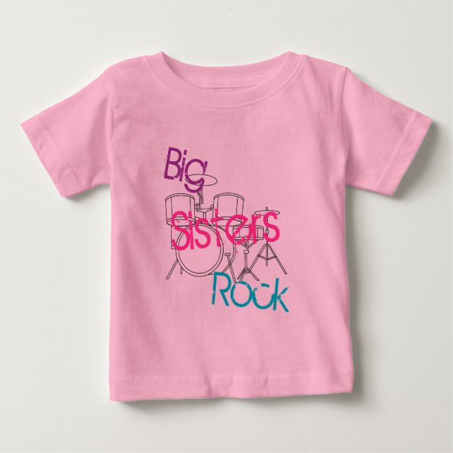 T-shirt Pour Bébé Grandes Sœurs Rock (Devant)