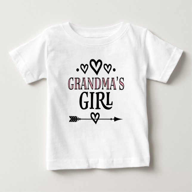 T-shirt Pour Bébé Grandmas Girl Cute Grandgirl Gidon (Devant)