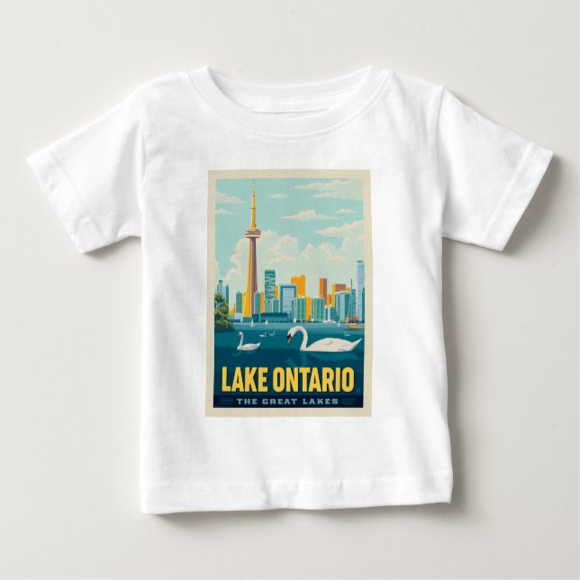 T-shirt Pour Bébé Grands Lacs | Lac Ontario (Devant)