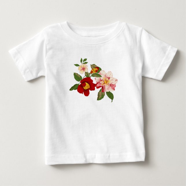 T-shirt pour bébé graphique à fleurs (Devant)
