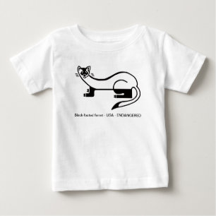T-shirt Pour Bébé Graphique animal cool à pieds noirs FERRET-Endange