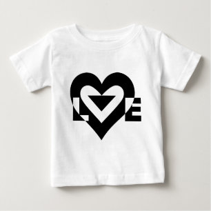 T-shirt Pour Bébé Graphique d'amour cool, noir
