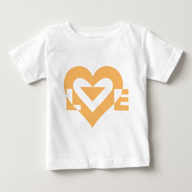 T-shirt Pour Bébé Graphique d'amour cool, orange (Devant)