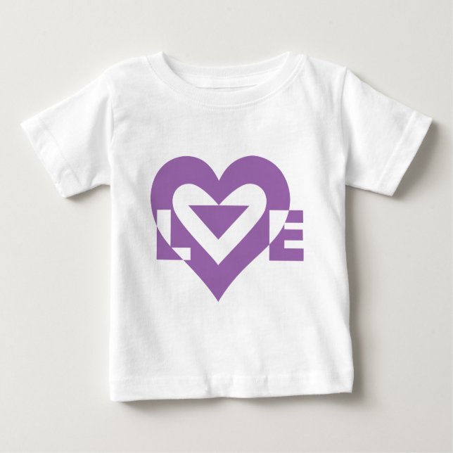 T-shirt Pour Bébé Graphique d'amour cool, violet (Devant)