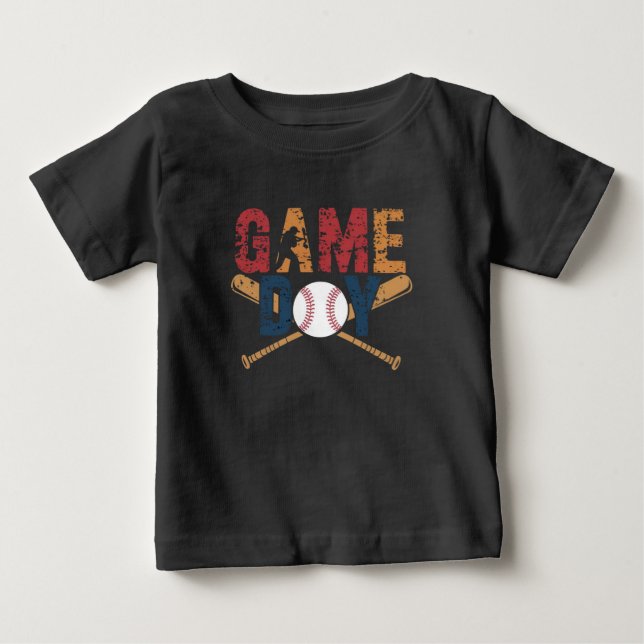 T-shirt Pour Bébé Graphique de baseball de Jour (Devant)