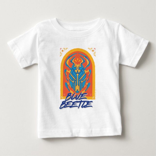 T-shirt Pour Bébé Graphique de Talavera de scarabée bleu (Devant)
