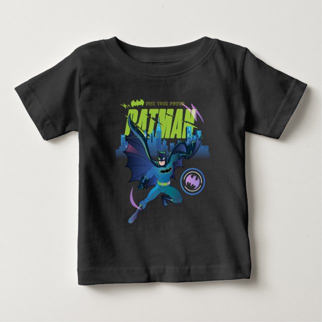 T-shirt Pour Bébé Graphique de ville de Batman "Posséder votre puiss (Devant)