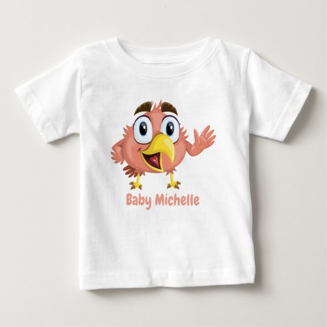 T-shirt Pour Bébé Graphique d'oiseaux adorables et de panda Cub (Devant)