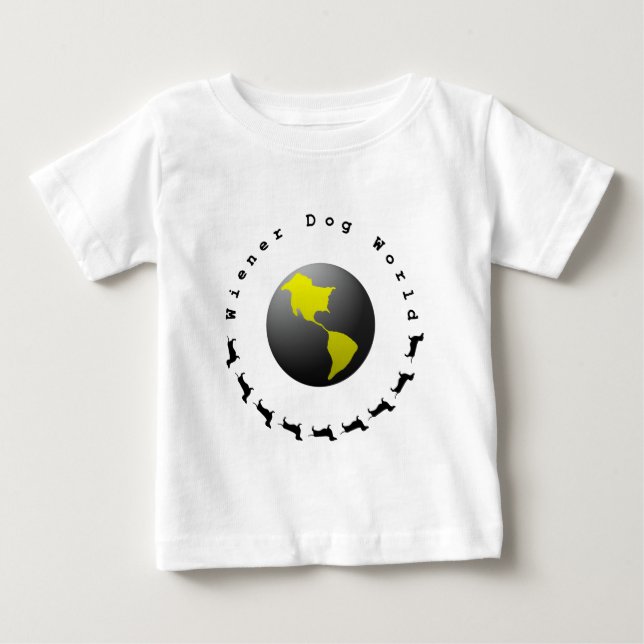 T-shirt Pour Bébé Graphique du monde de chien de saucisse (Devant)